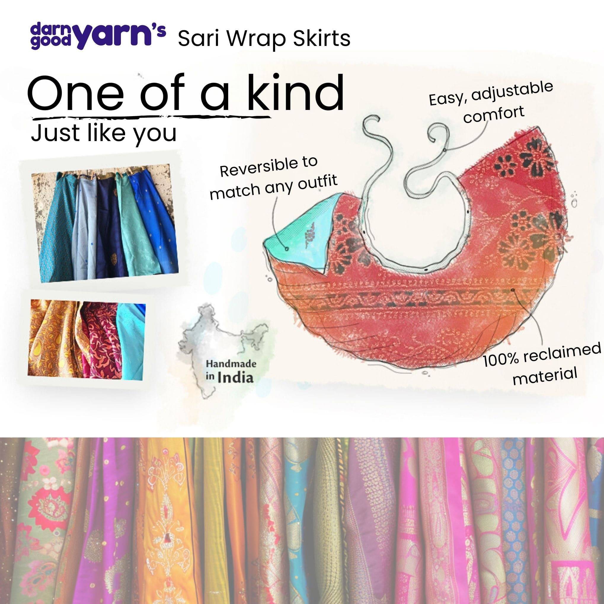 Knee Length Mini Sari Wrap Skirts Lightweight Summer Wardrobe Essential Flirty Beachside Style Darn Good Yarn
